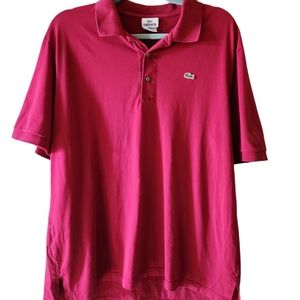 Lacoste polo size 6 or XL red short sleeve